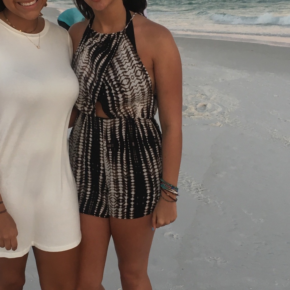 Black & White Tie-Dye Romper